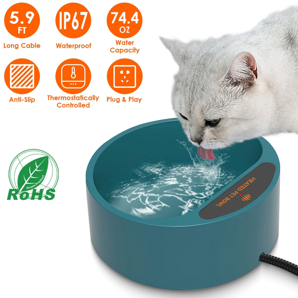 Heated water bowl detail
