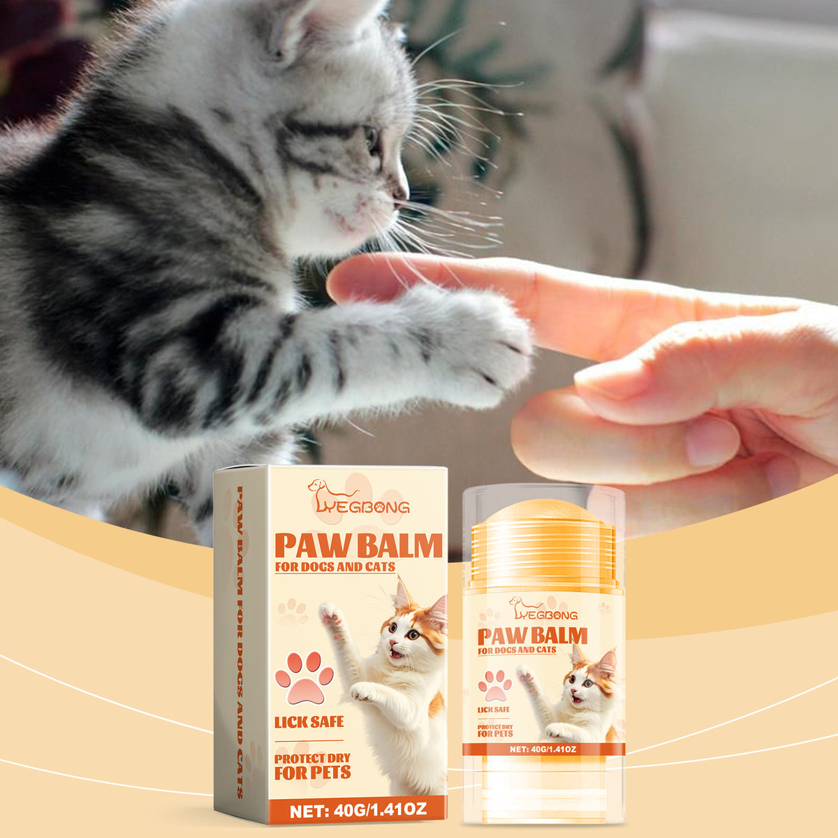 Paw balm stick close-up